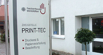 Die Zweigstelle Print-Tec der Freckenhorster Werkstätten