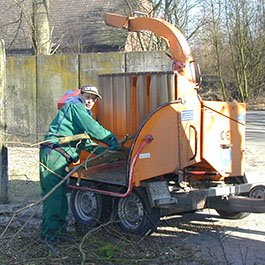 Das Schnittgut wird ordnungsgemäß gehäckselt