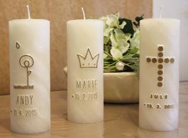 individell gefertigte Ornamentkerzen